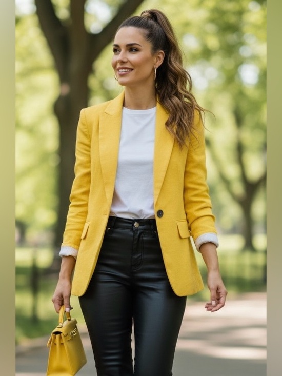 Veronica Beard Jackets & Blazers - Veronica Beard Yellow Single Button Blazer (Dickey zip in compatible) | Size 6